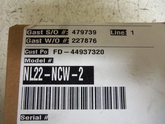 GAST NL22-NCW-2 MOTOR *NEW IN BOX*