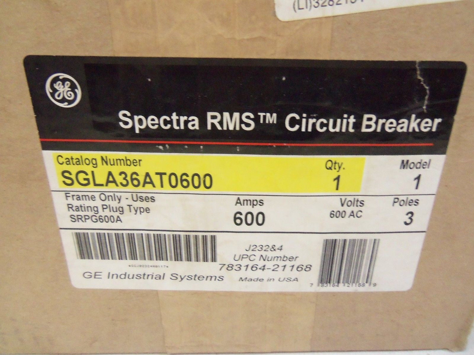 GE CIRCUIT BREAKER SGLA36T0600 *NEW IN BOX*