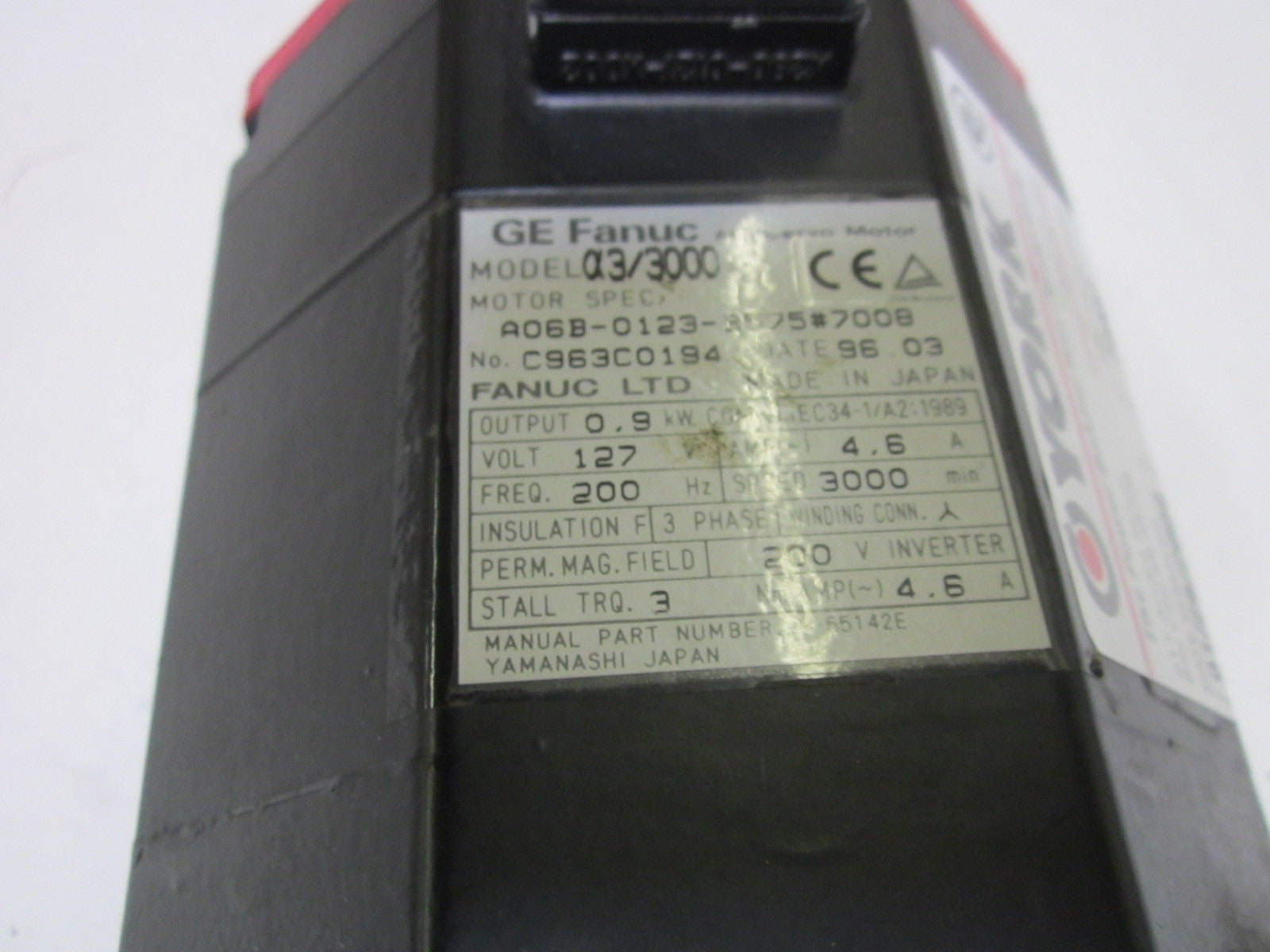 GE FANUC A06B-0123-B575#7008 AC SERVO MOTOR *USED*