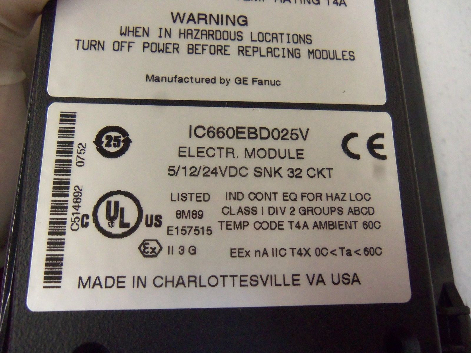 GE FANUC BLOCK IC660BBD025V *NEW IN BOX*