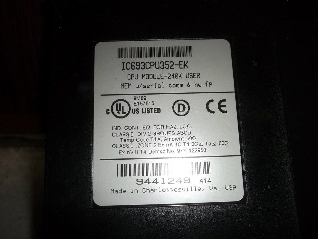 GE FANUC CPU MODULE IC693CPU352-EK *USED*