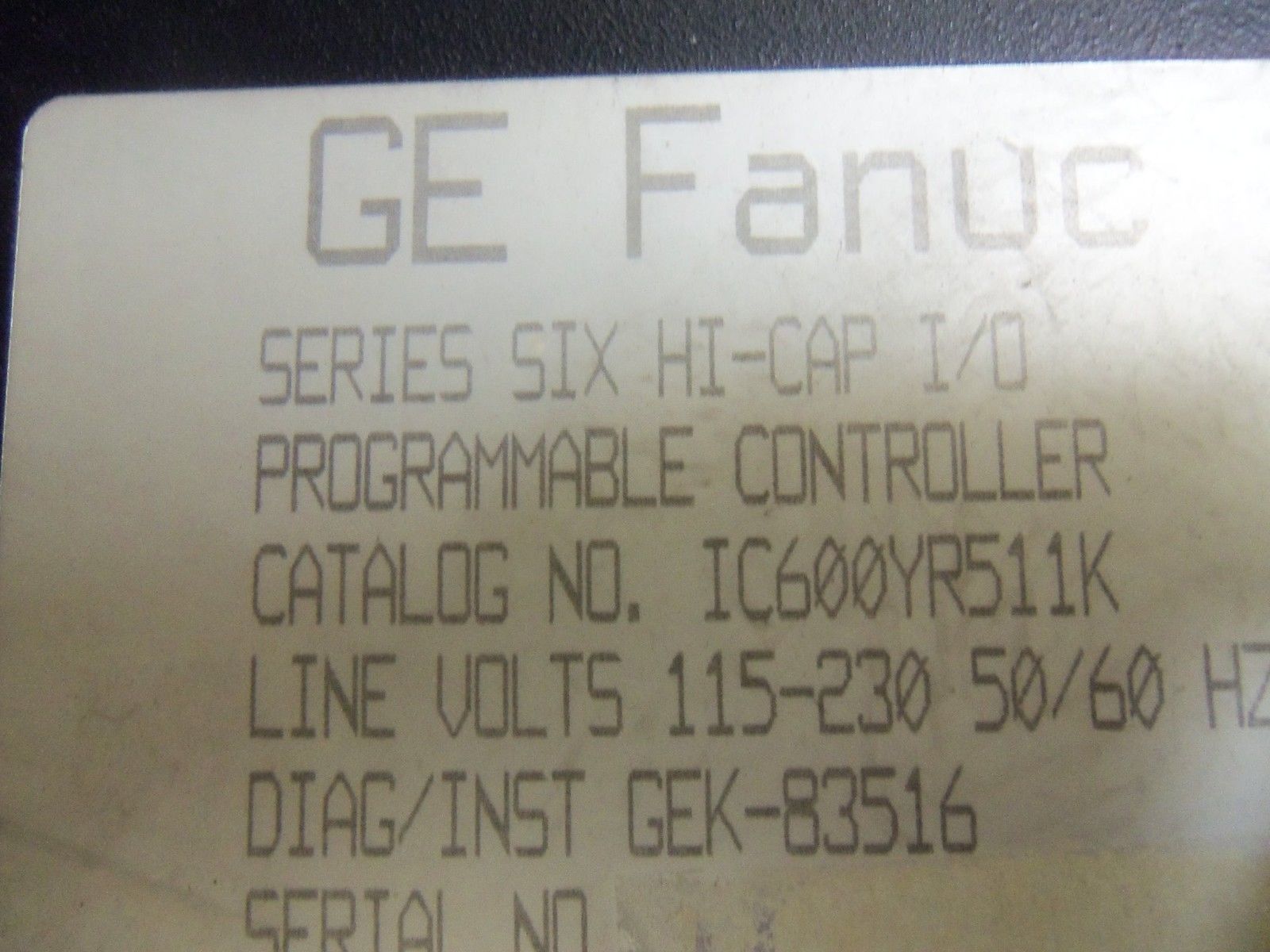 GE FANUC IC600YR511K *USED*