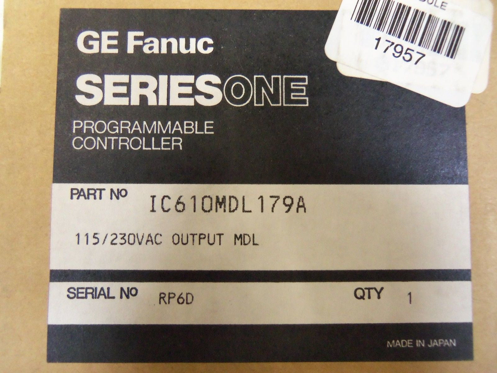 GE FANUC SERIES ONE IC610MDL179A OUTPUT MODULE *NEW IN BOX*