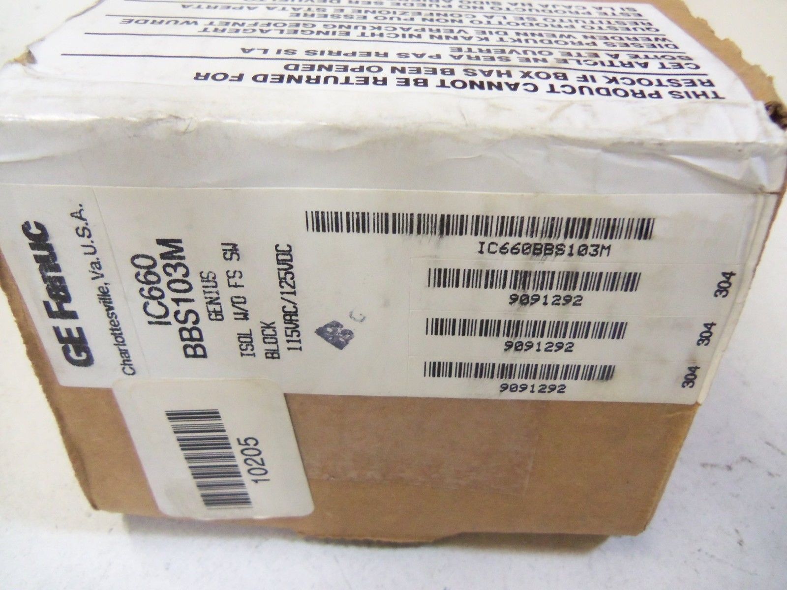 GE FANUC GENIUS IC660BBS103M ISOL W/O FS SW BLOCK *FACTORY SEALED*