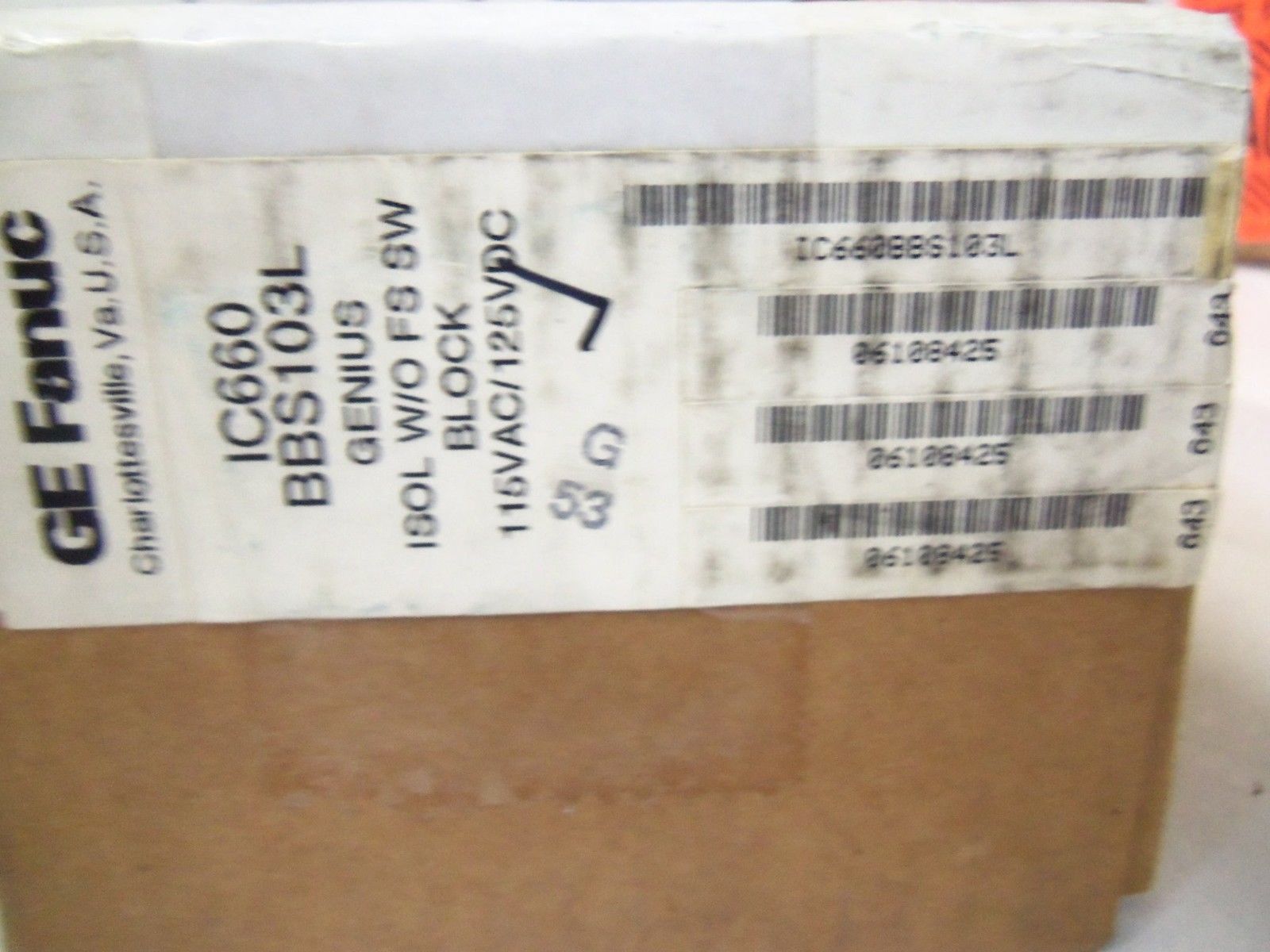 GE FANUC GENIUS IC660BBS103L ISOLATED I/O BLOCK MODULE *FACTORY SEALED*