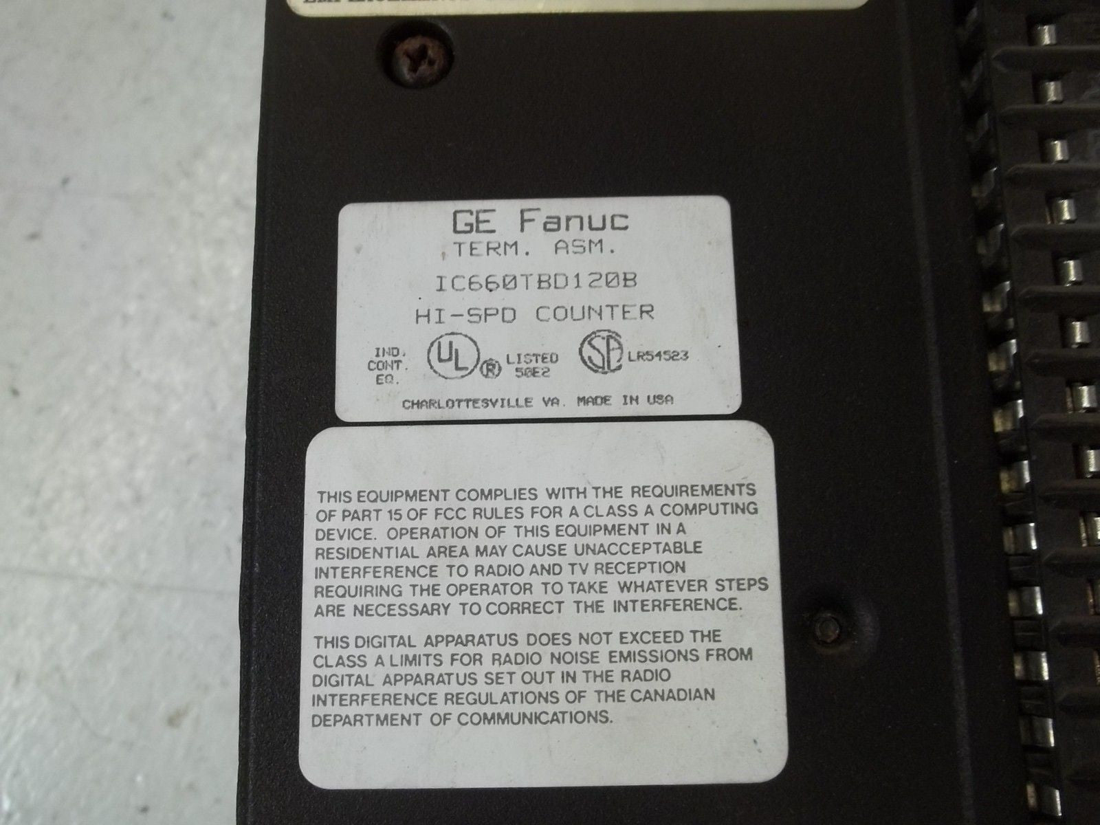GE FANUC IC660EBD120F HI-SPD COUNTER *USED*