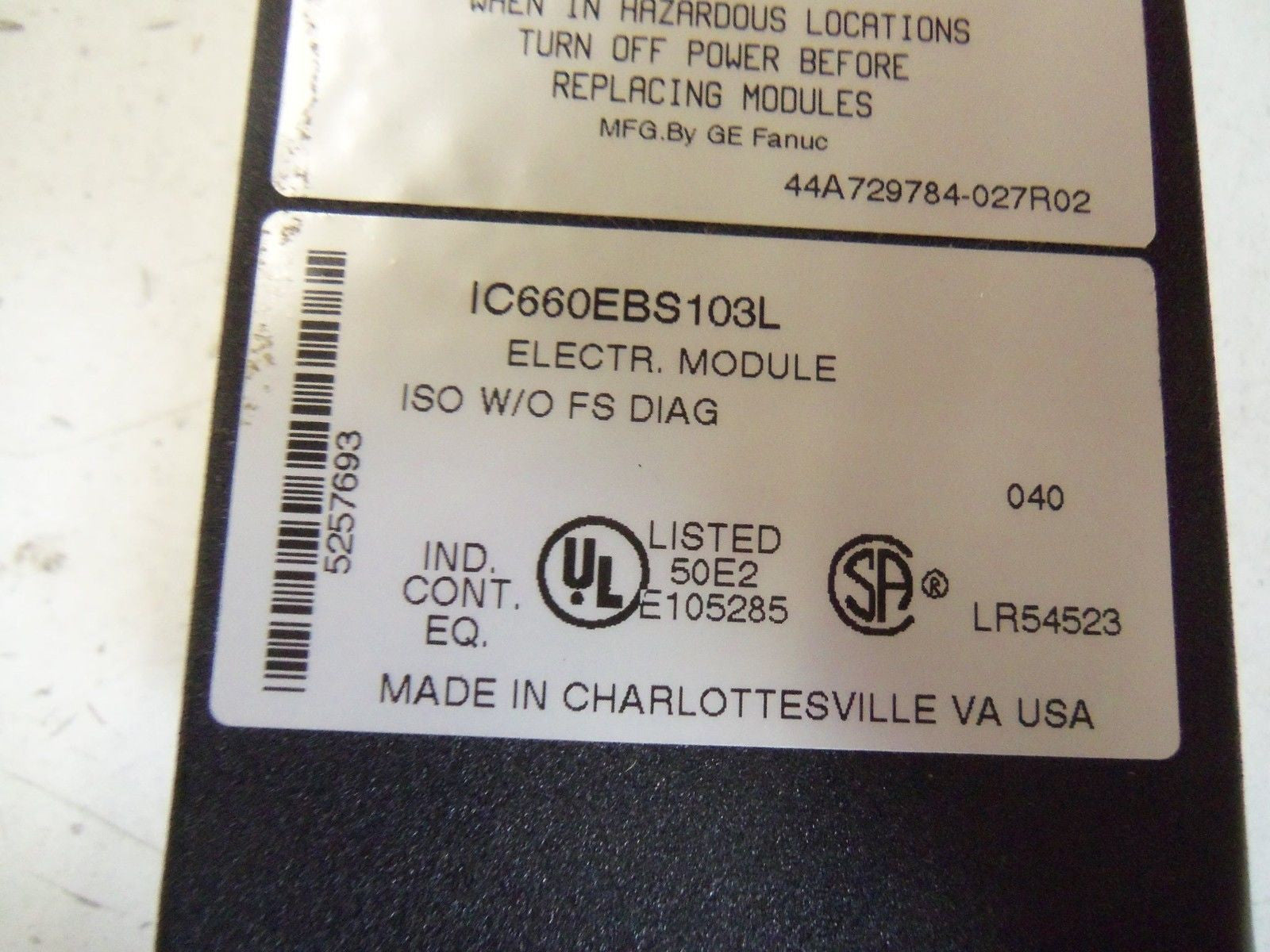 GE FANUC GENIUS IC660BBS103L ISOLATED I/O BLOCK MODULE *NEW IN BOX*