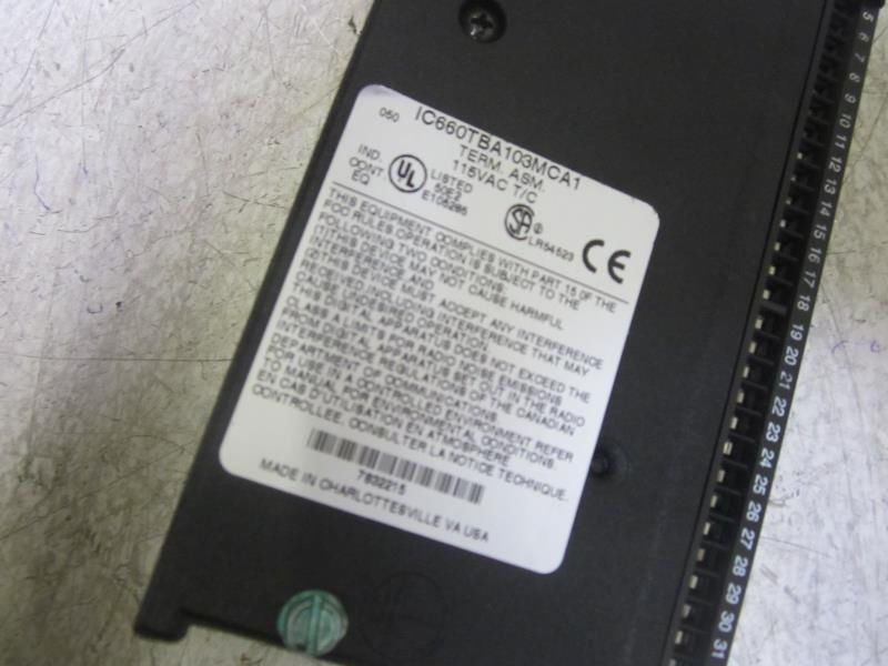 GE FANUC IC660TBA103MCA1 TERM. ASSEM. 115VAC T/C  *USED*