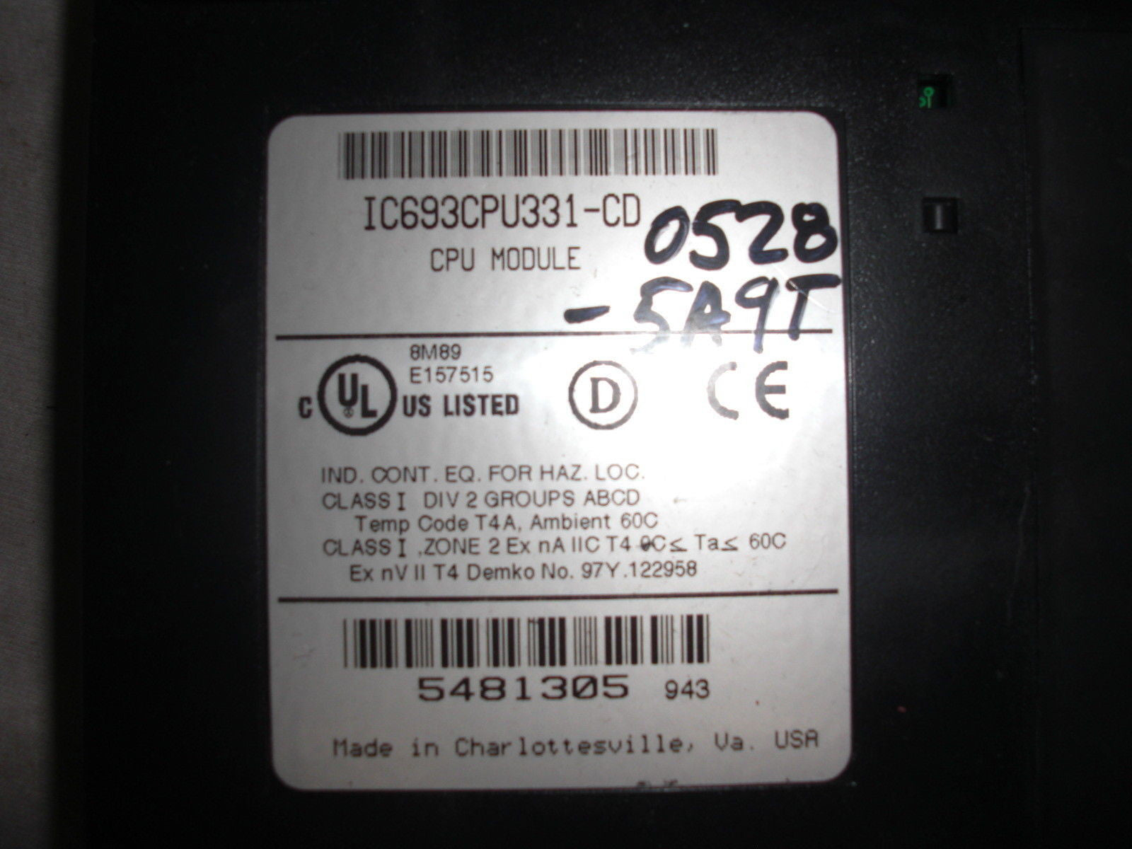 GE FANUC IC693CPU331-CD *USED*