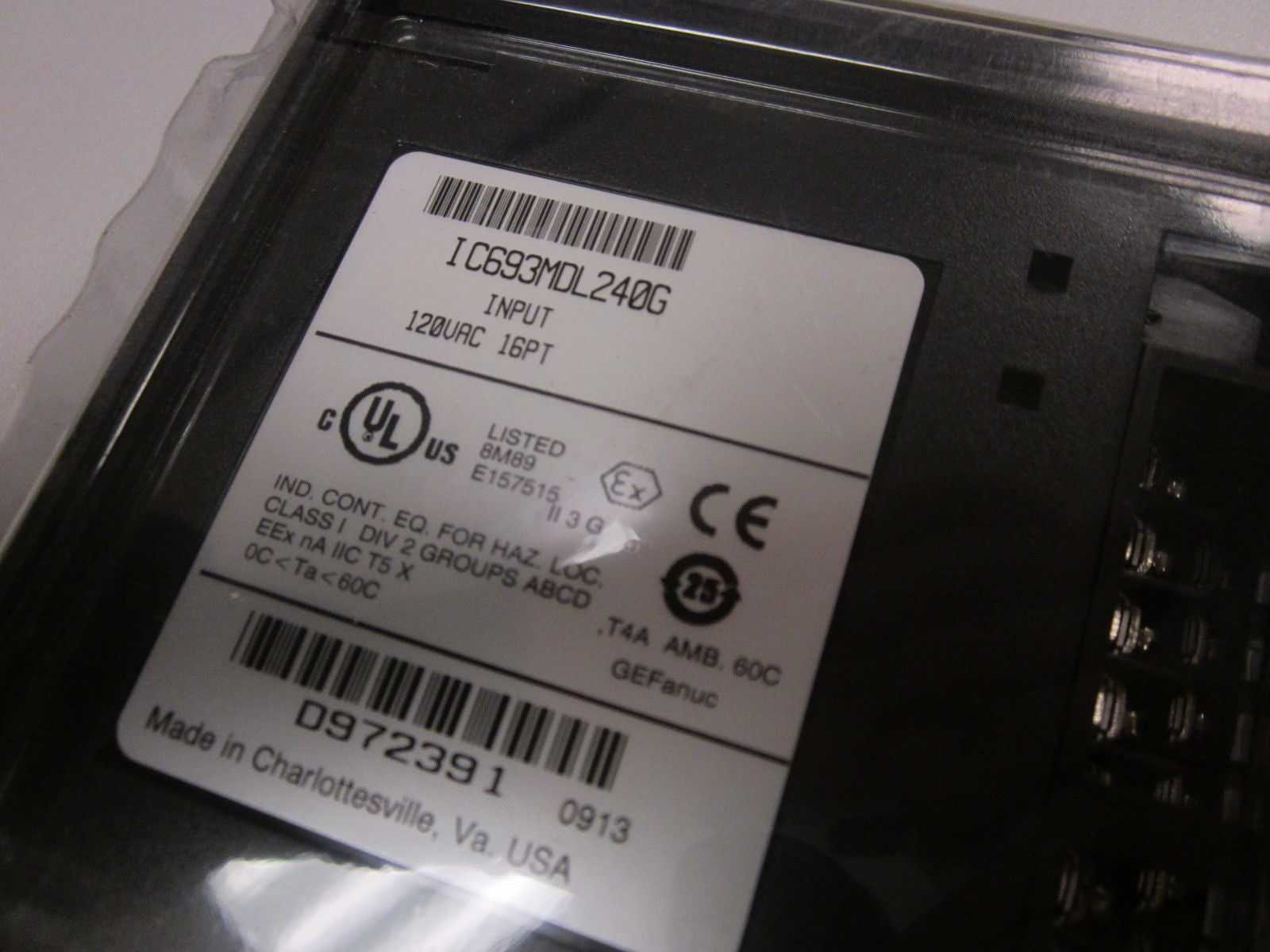 GE FANUC IC693MDL240G INPUT 120VAC 16PT *NEW IN BOX*