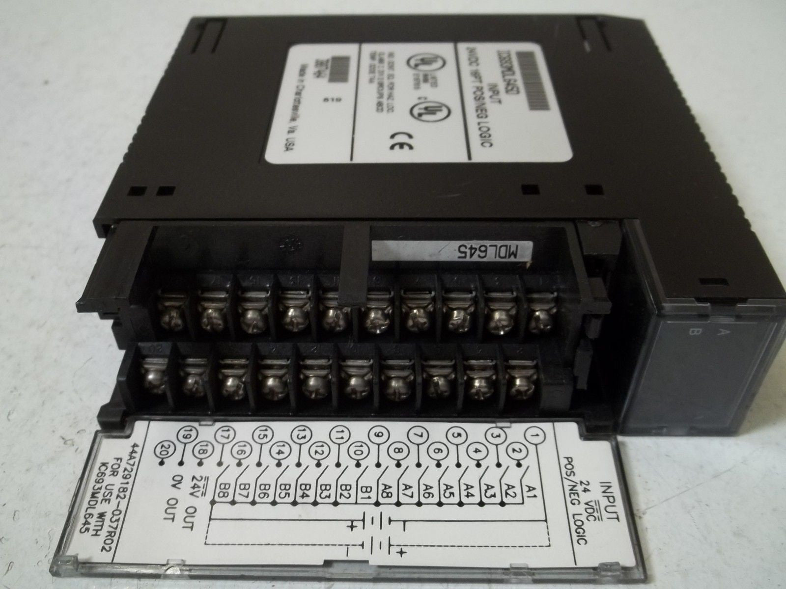 GE FANUC IC693MDL645D INPUT 24VDC 16PT POS/NEG LOGIC *USED*