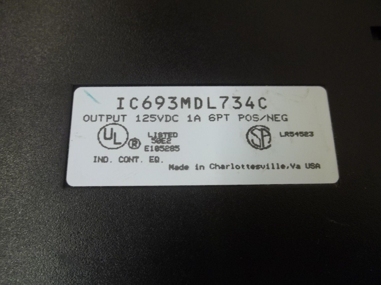 GE FANUC IC693MDL734C OUTPUT 125VDC 1A 6PT POS/NEG *NEW NO BOX*