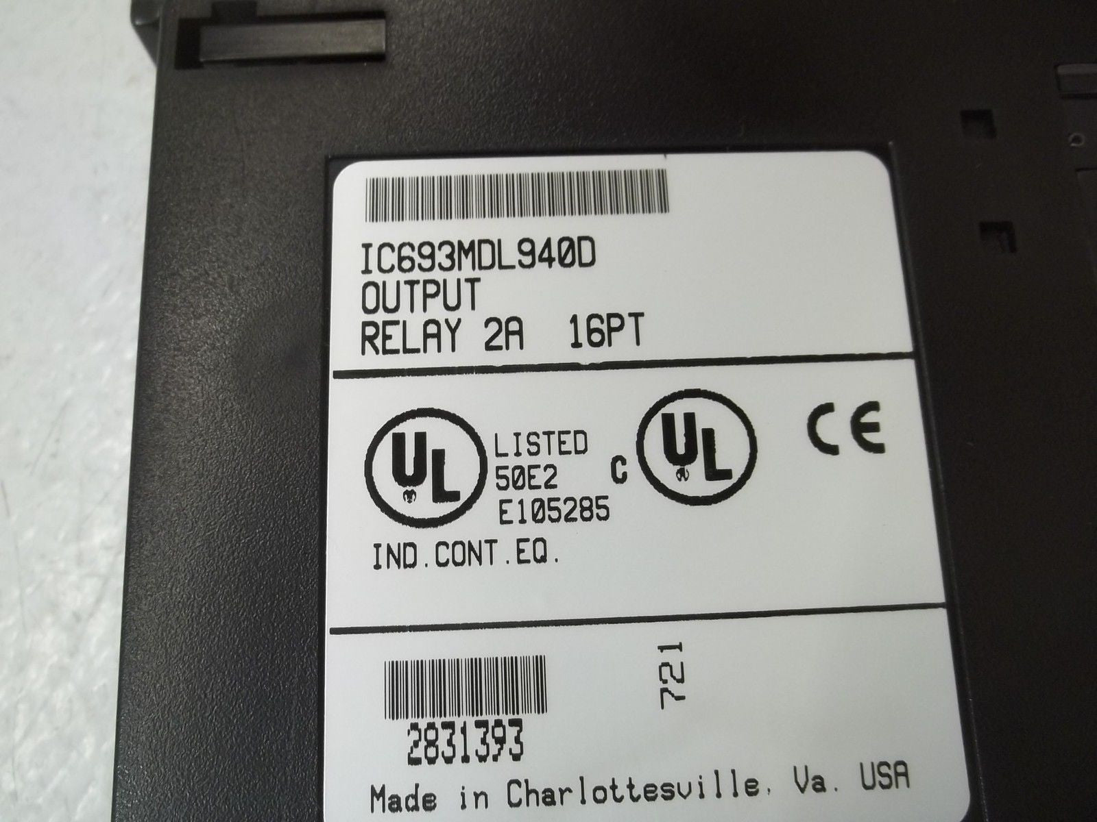 GE FANUC IC693MDL940D OUTPUT RELAY 2A 16PT *USED*