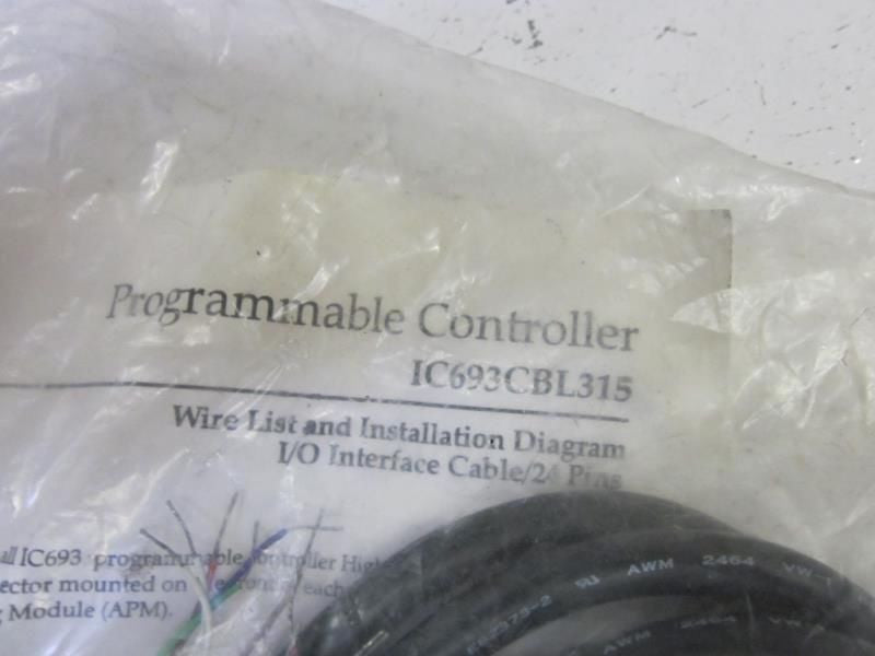 GE FAUNC IC693CBL315 I/O INTERFACE CABLE  *NEW IN A BAG*