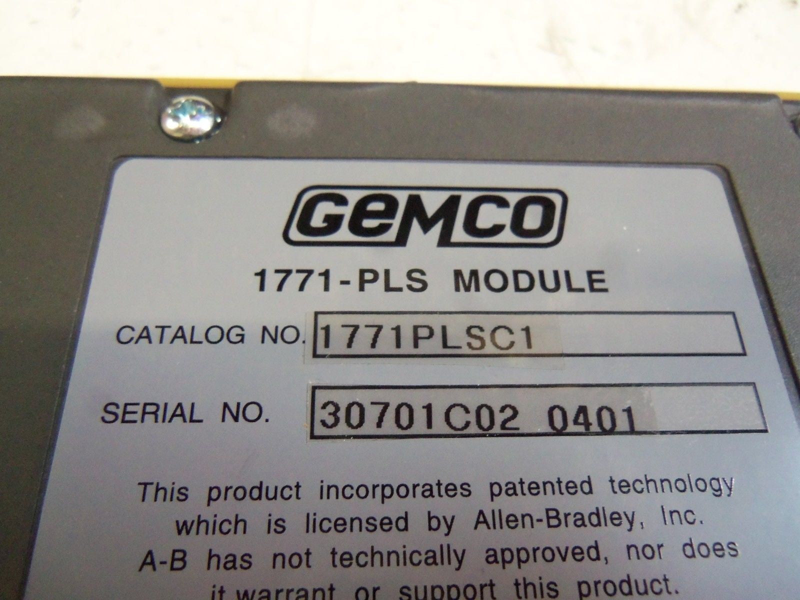 GEMCO 1771-PLSC1 *USED*