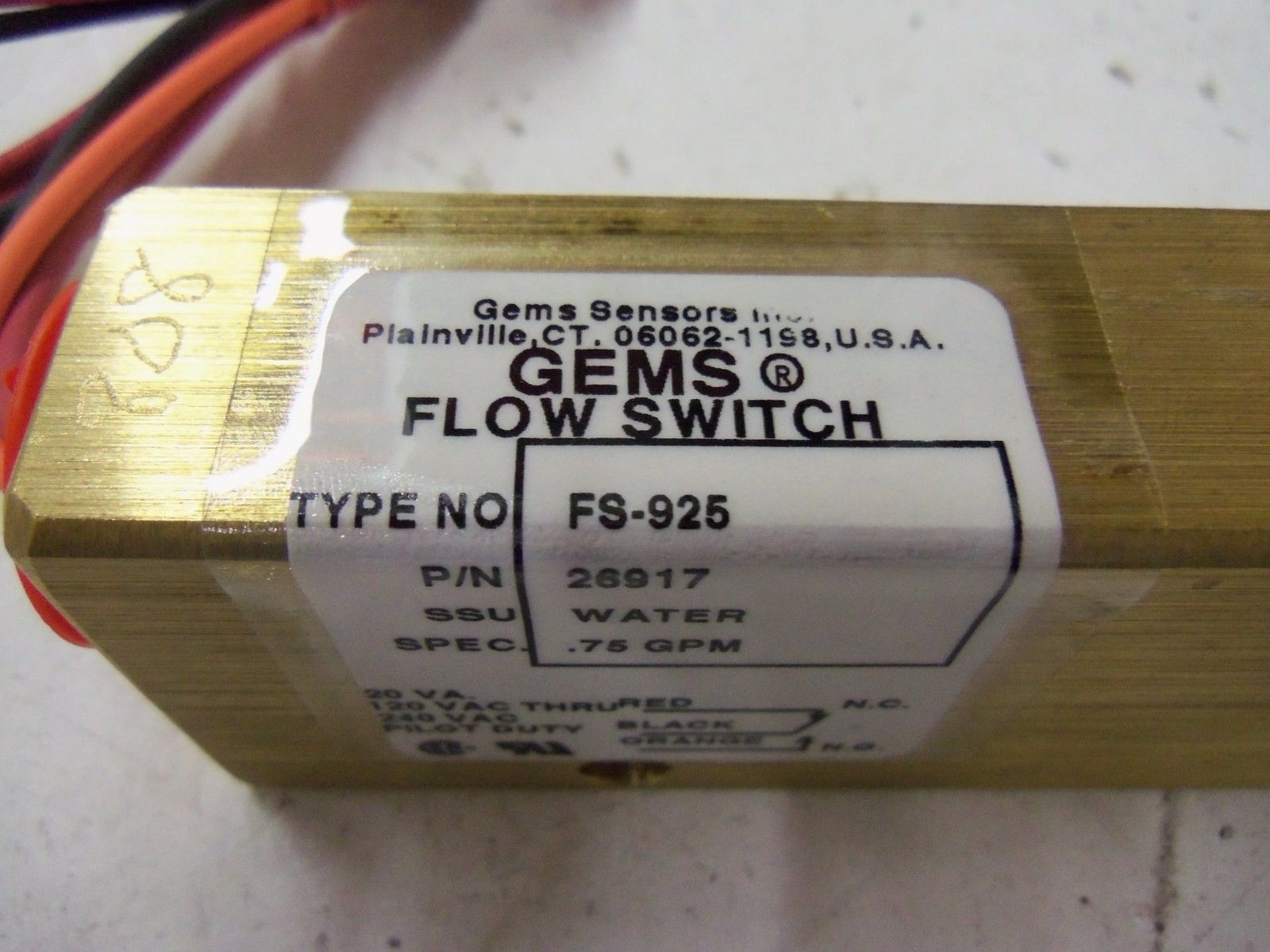 GEMS FLOW SWITCH 26917 *NEW IN BOX*
