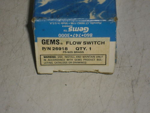 GEMS FLOW SWITCH 26918 *NEW*