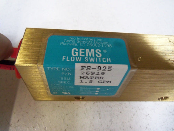 GEMS SENSOR FLOW-SWITCH 26919 1.5 GPM *NEW IN BOX*
