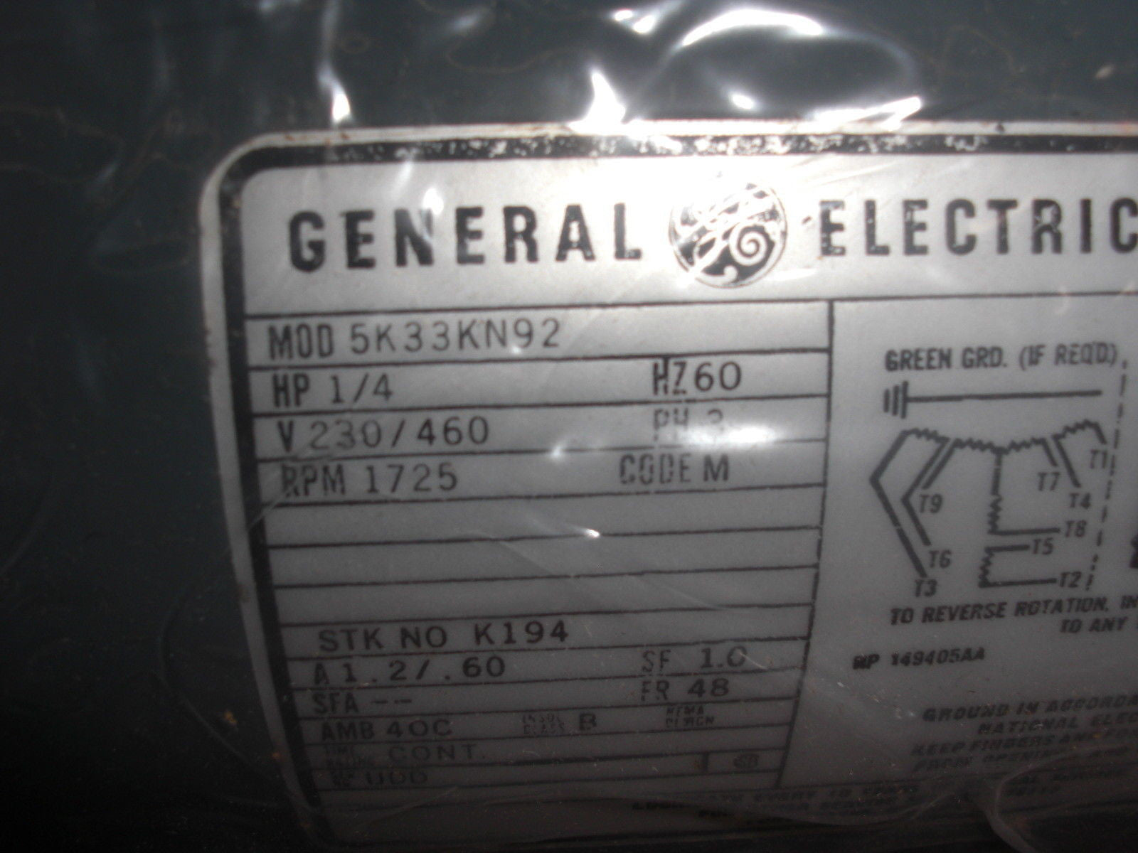 GENERAL ELECTRIC 5K33KN92 *NEW IN THE BOX*
