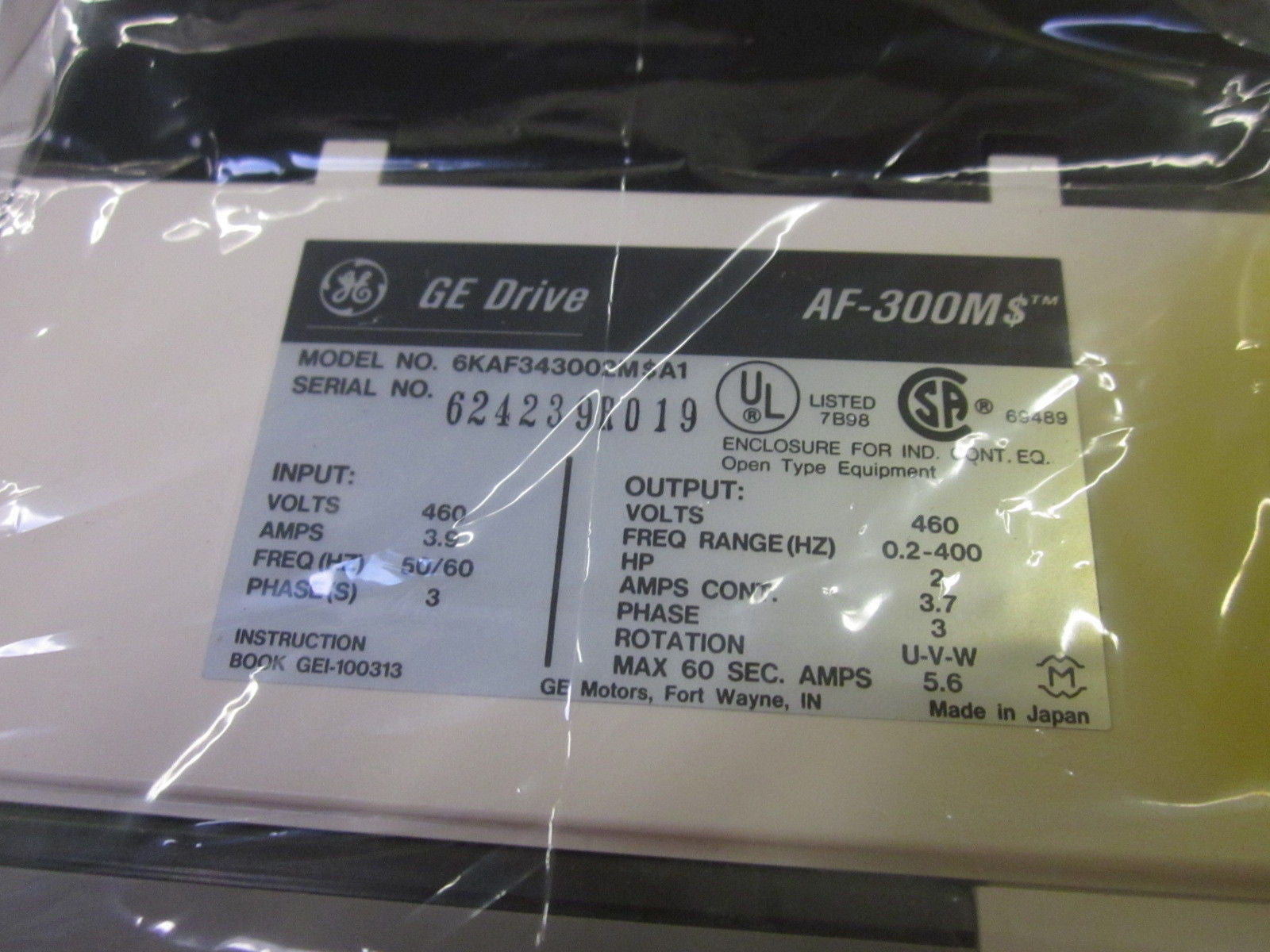 GENERAL ELECTRIC 6KAF343002MS-A1 *NEW NO BOX*