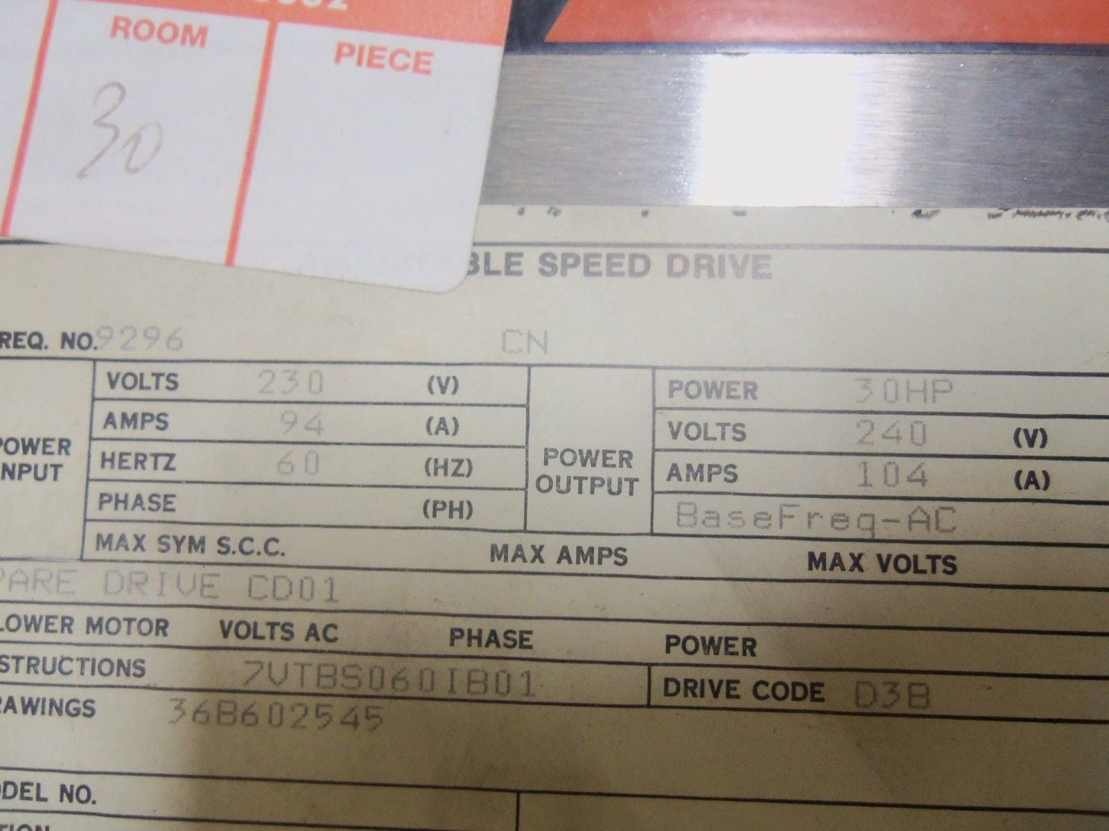 GENERAL ELECTRIC 7VTBS060CD01 *USED*
