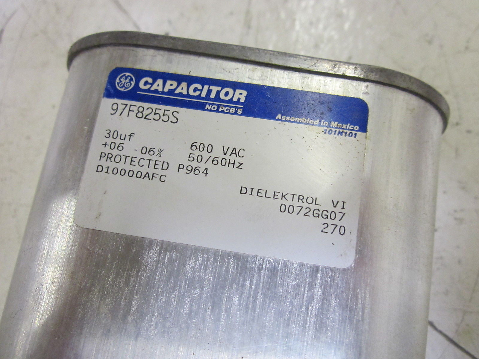 GENERAL ELECTRIC 97F8255S CAPACITOR 30uf 600VAC *USED*