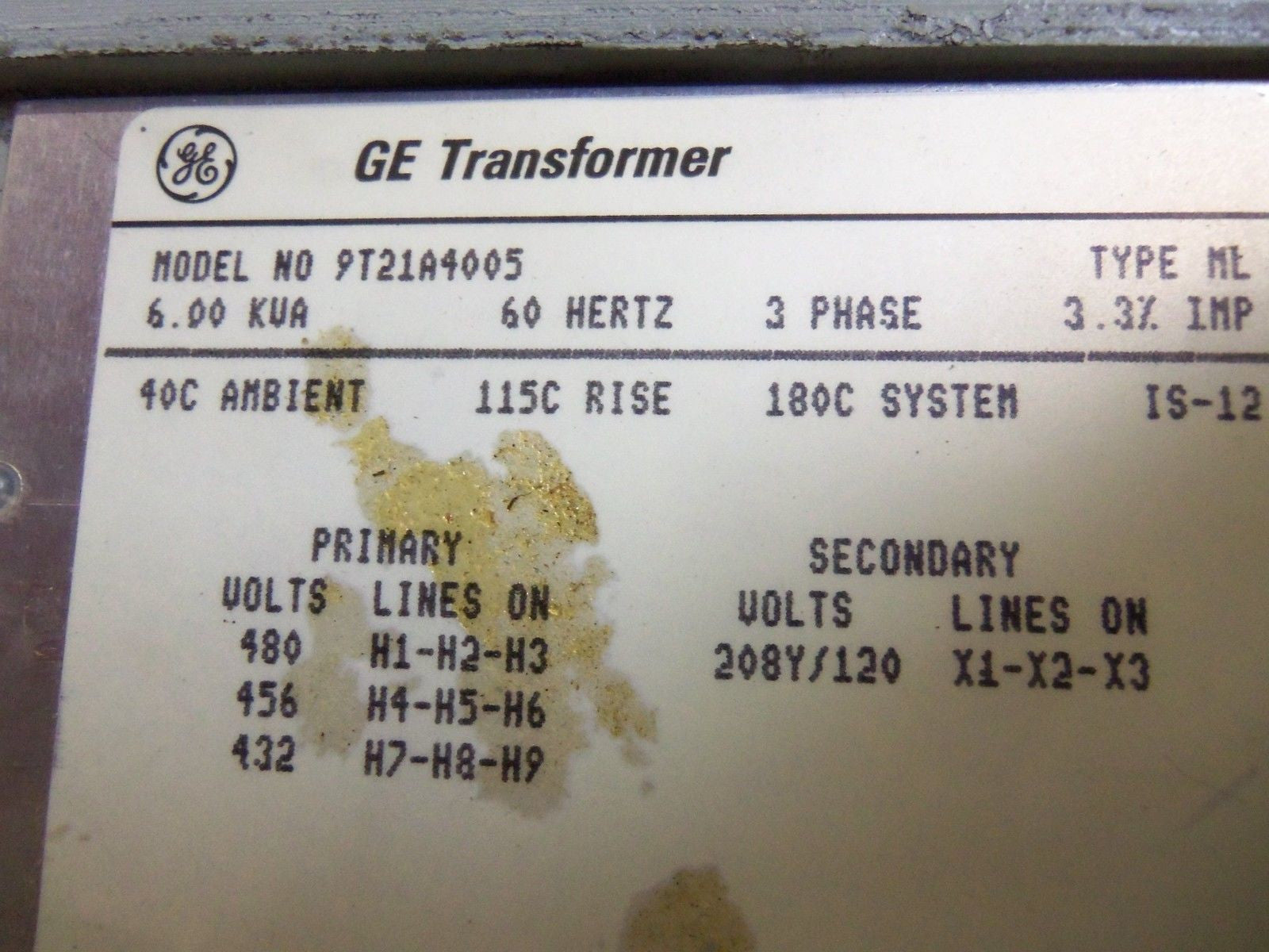 GENERAL ELECTRIC 9T21A4005 TRANSFORMER *USED*