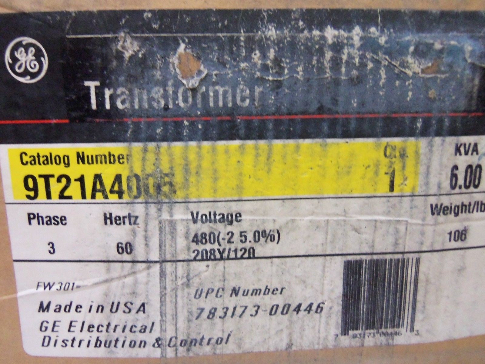 GENERAL ELECTRIC 9T21A4005 TRANSFORMER *USED*