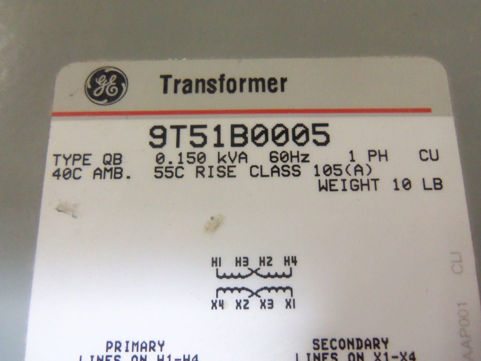 GENERAL ELECTRIC 9T51B0005 TRANSFORMER 240/480V (AS PICTURED) *NEW NO BOX*