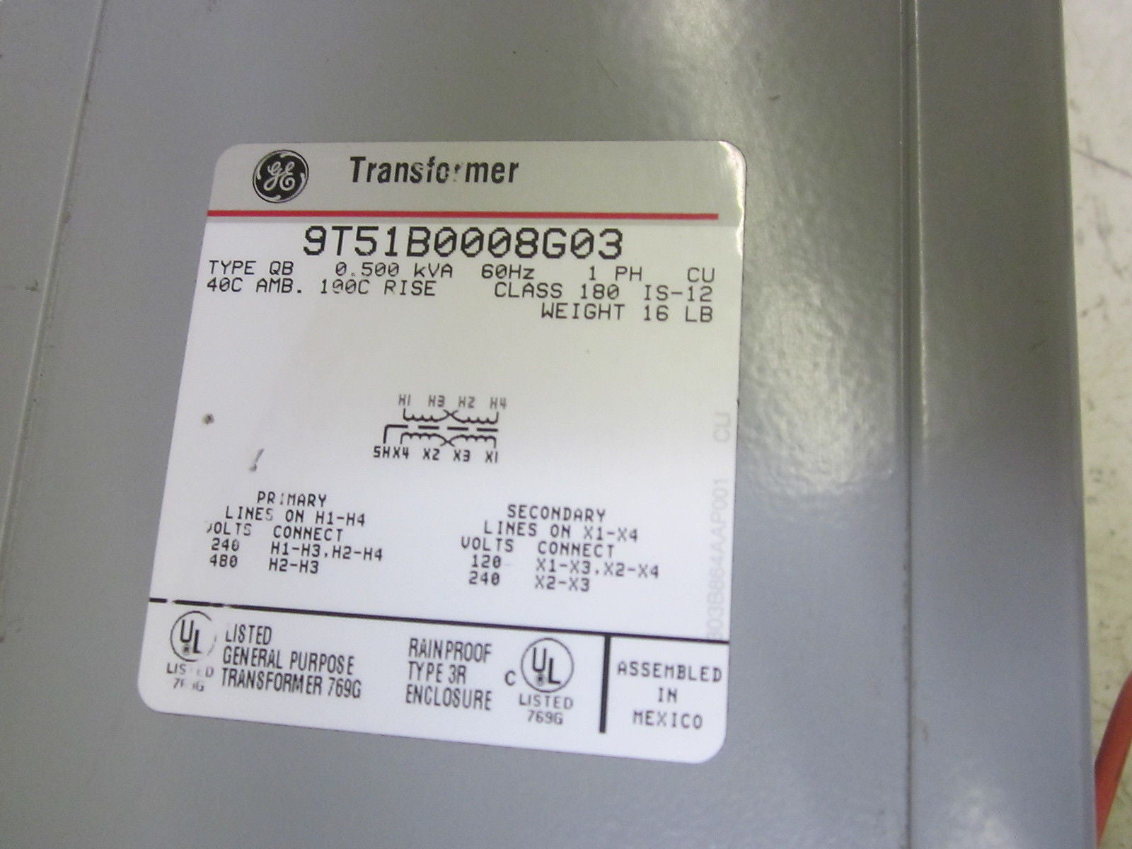 GENERAL ELECTRIC 9T51B0008G03 TRANSFORMER *USED*