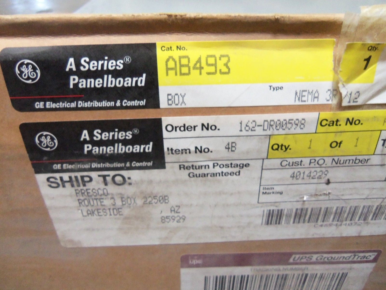 GENERAL ELECTRIC AB493 ENCLOSURE *NEW IN BOX*