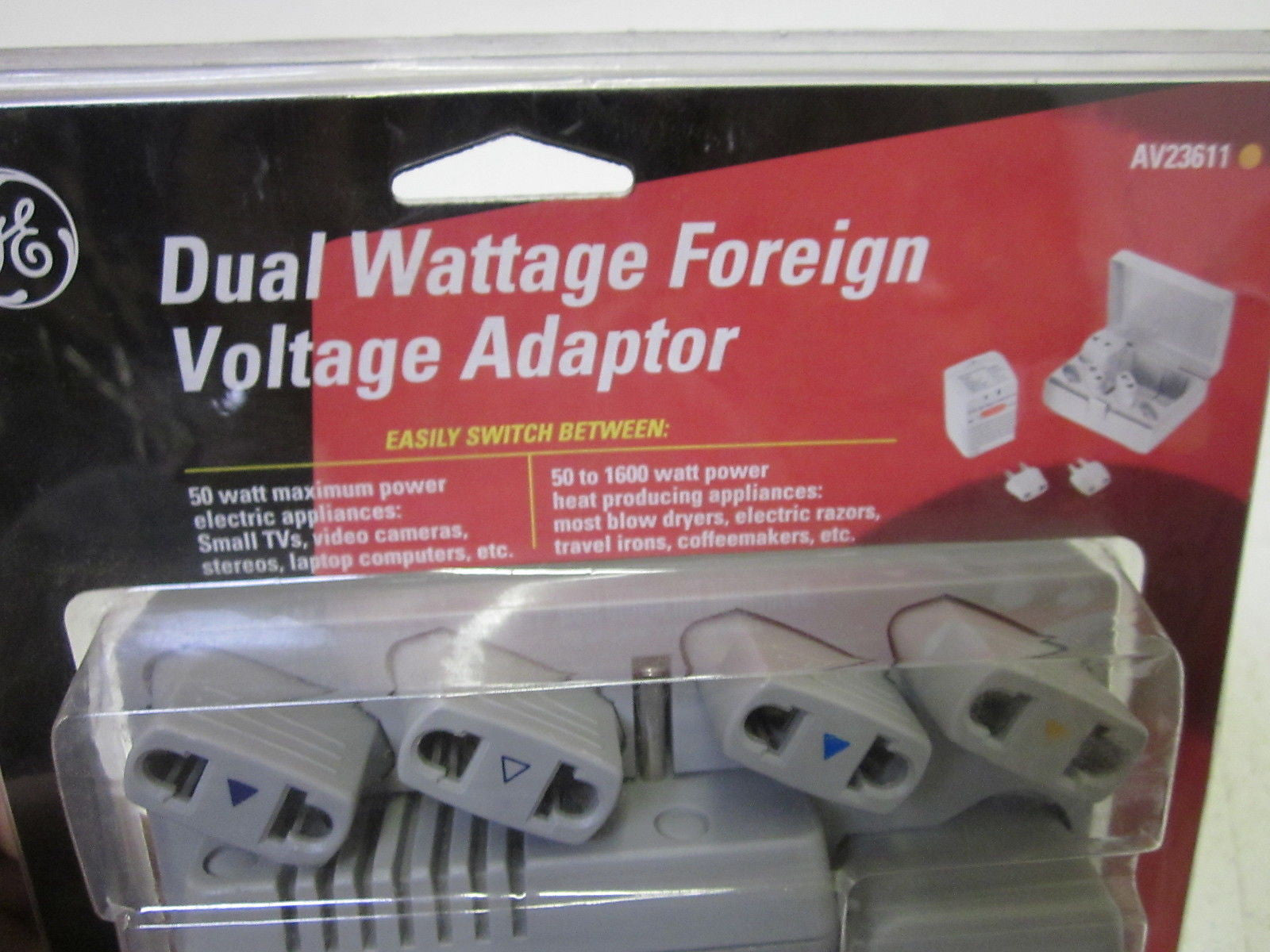 GENERAL ELECTRIC AV23611 FOREIGN VOLTAGE ADAPTER  *ORIGINAL PACKAGE*