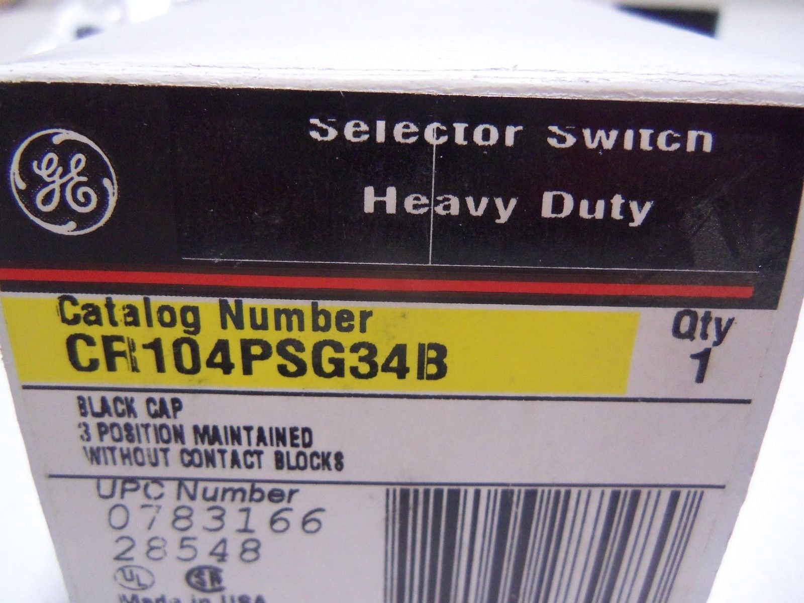 GENERAL ELECTRIC CR104PSG34B SELECTOR SWITCH  *NEW IN BOX*