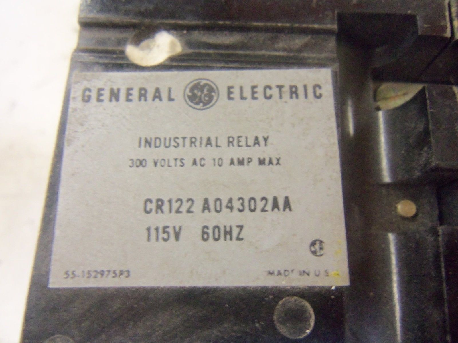GENERAL ELECTRIC CR122A04302AA INDUSTRIAL RELAY *USED*