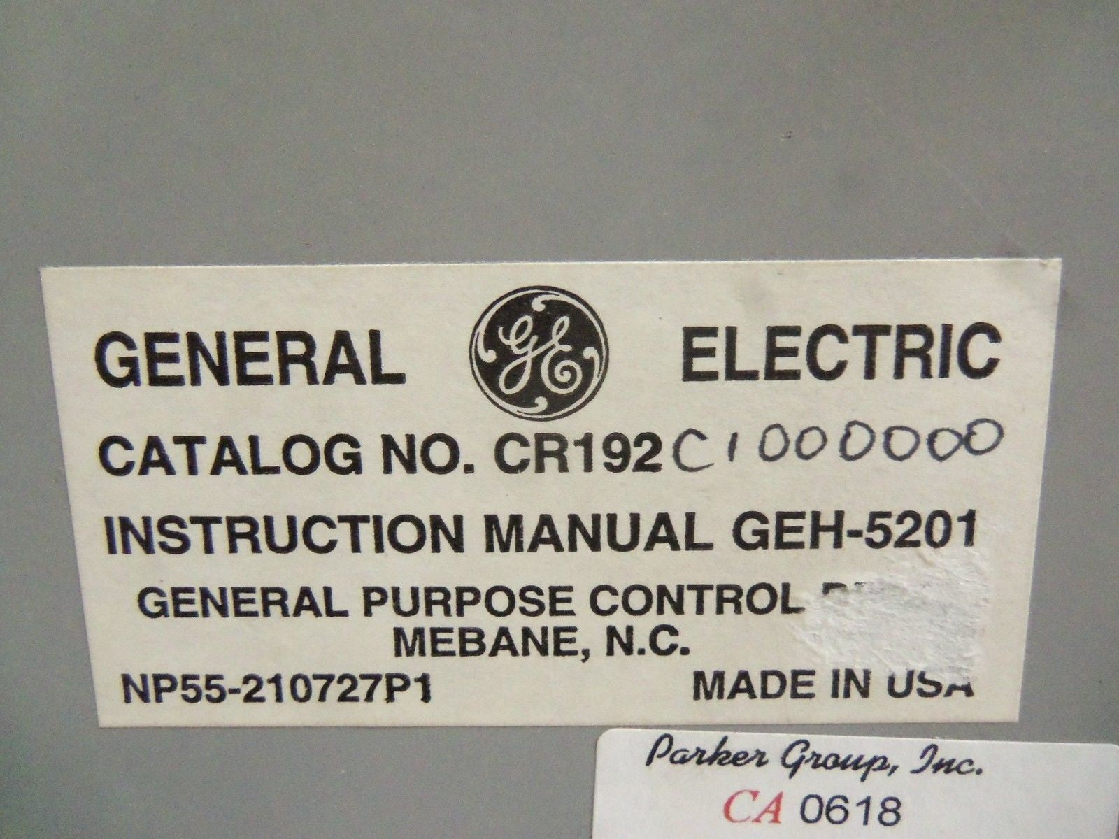 GENERAL ELECTRIC CR192C1000000 PROTECTION MODULE CONTROLLER *USED*