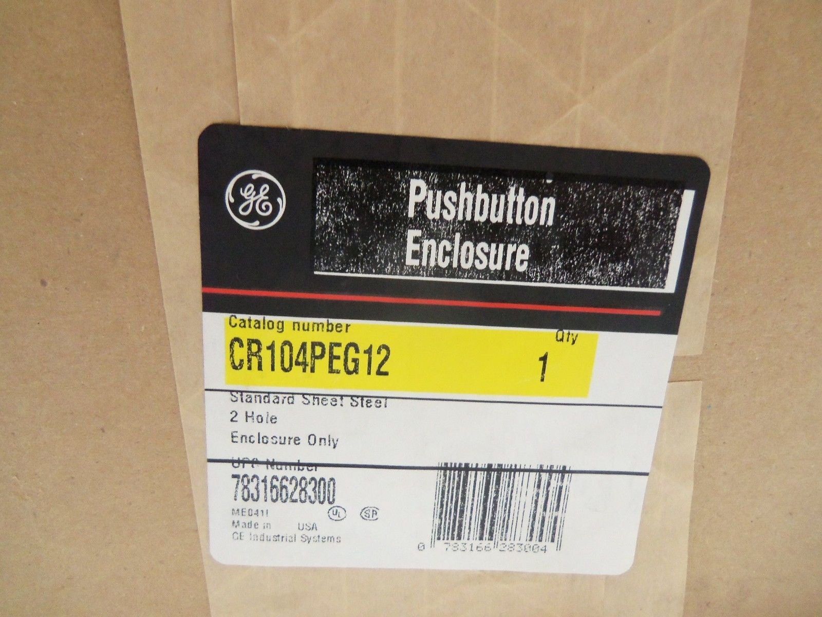 GENERAL ELECTRIC CR104PEG12  ENCLOSURE 2 HOLE PUSHBUTTON *FACTORY SEALED*