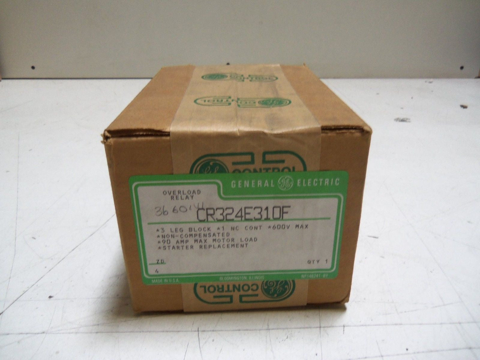GENERAL ELECTRIC CR324E310F OVERLOAD RELAY BLOCK  *FACTORY SEALED*