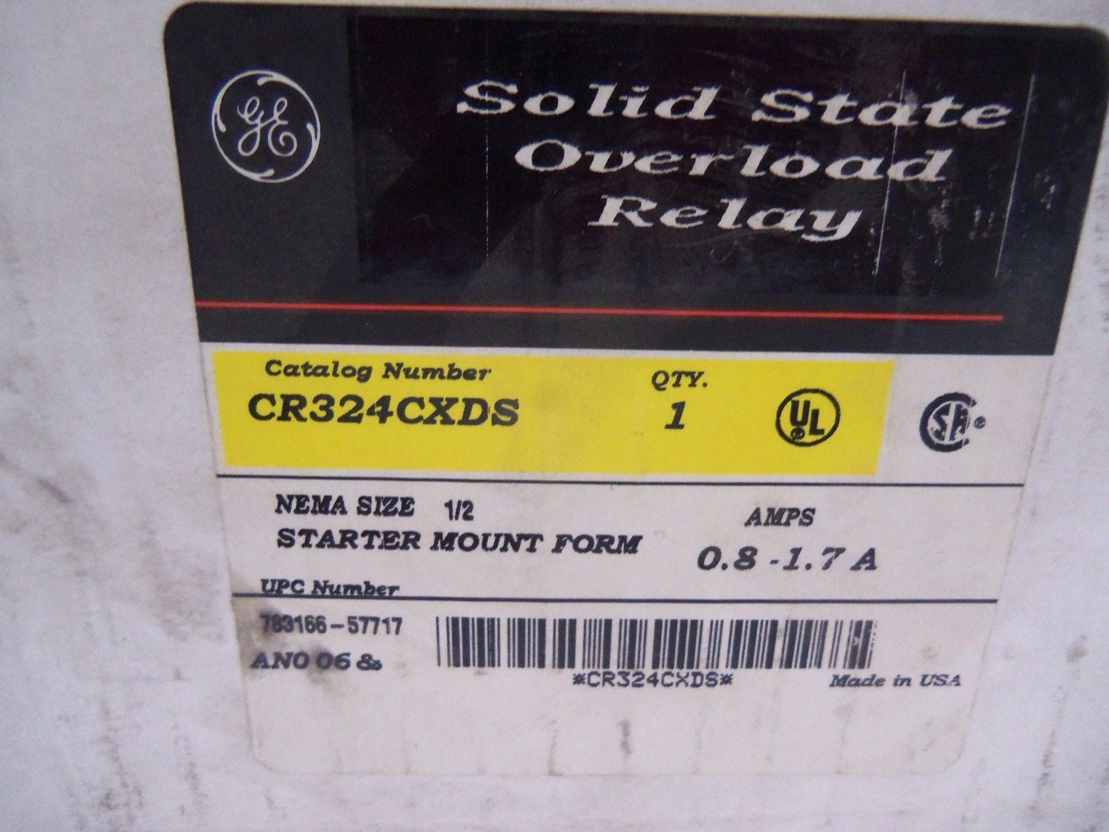 GENERAL ELECTRIC CR324CXDS RELAY *FACTORY SEALED*