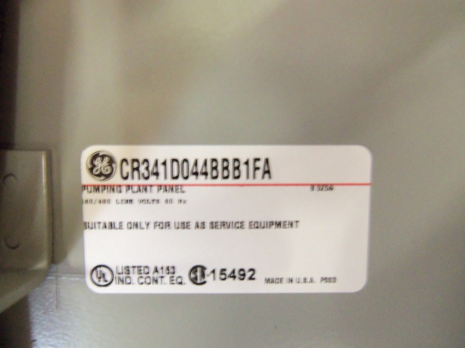 GENERAL ELECTRIC CR341D044BBB1FA PUMP CONTROL PANEL (AS PICTURED) *NEW IN BOX*