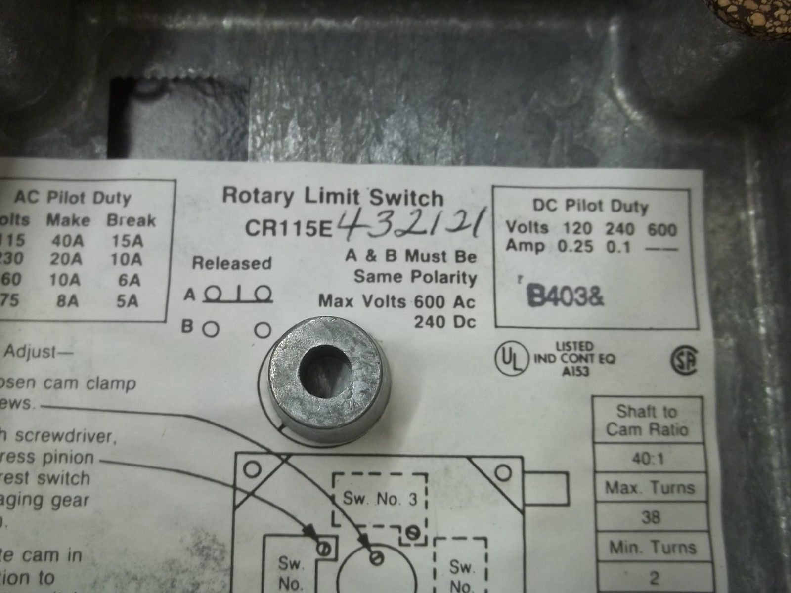 GENERAL ELECTRIC CR115E432121 *NEW NO BOX*