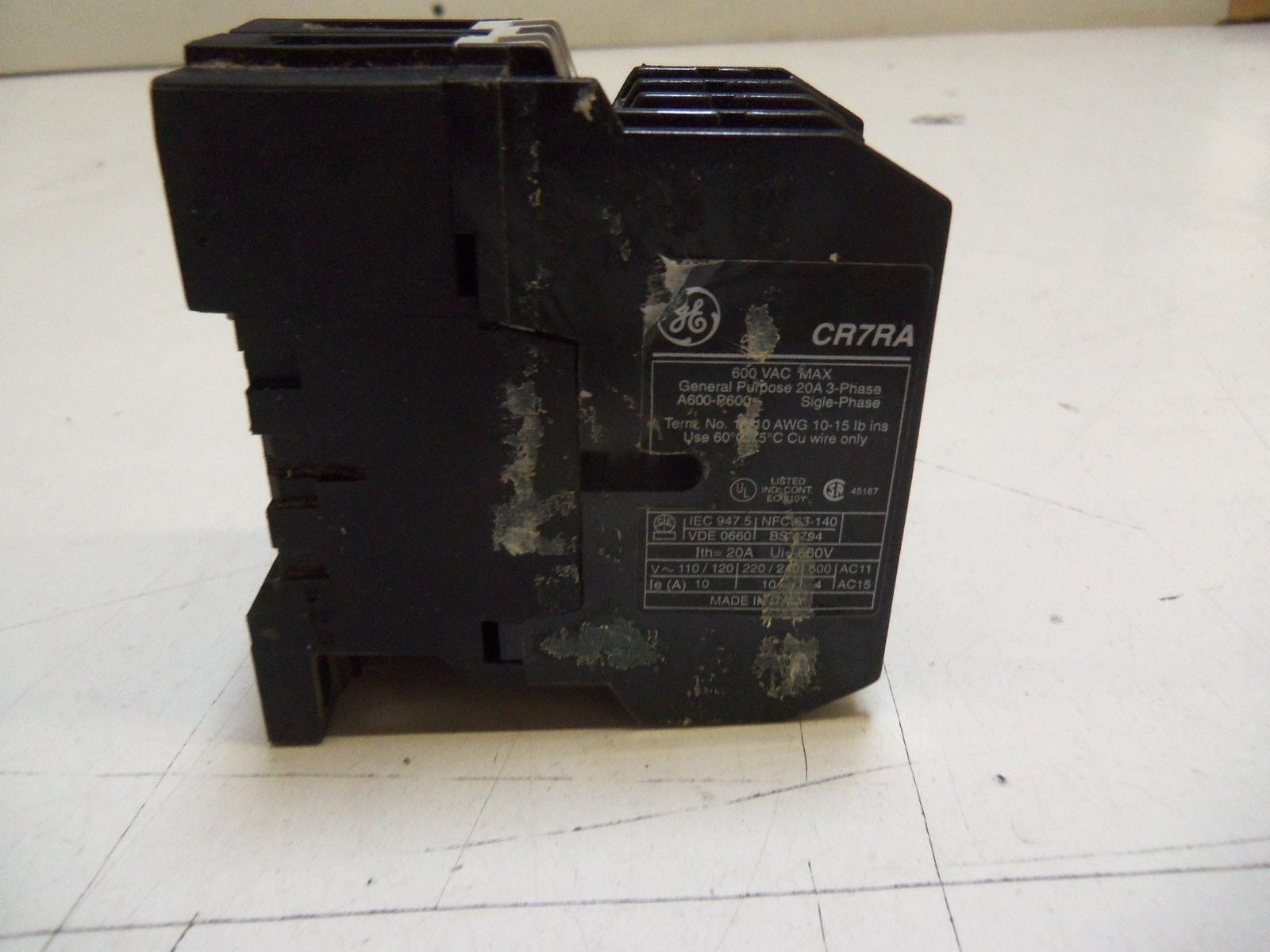 GENERAL ELECTRIC CR7RA40EA RELAY  *USED*