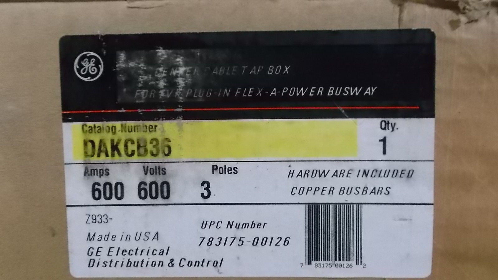 GENERAL ELECTRIC DAKCB36 ENCLOSURE *NEW IN BOX*