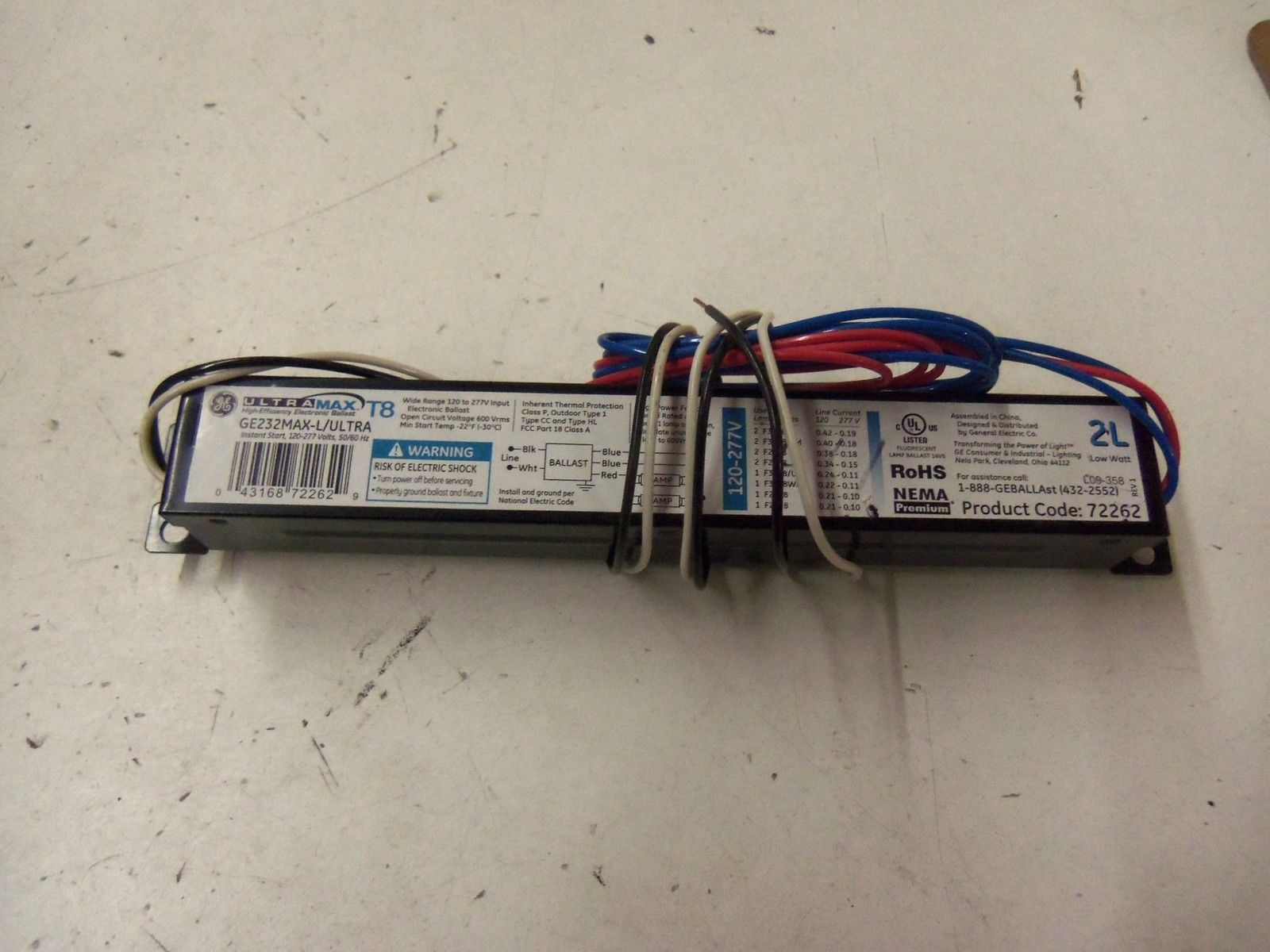 GENERAL ELECTRIC GE232MAX-L/ULTRA ELECTRONIC BALLAST *NEW NO BOX*
