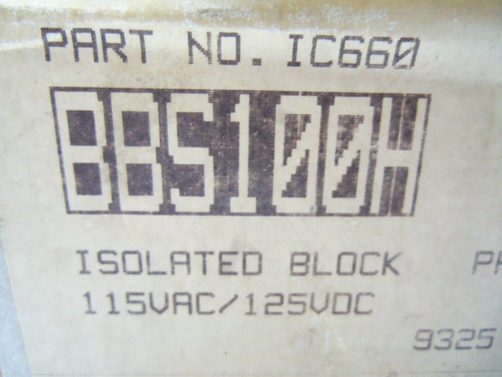 GENERAL ELECTRIC IC660BBS100H I/O BLOCK *NEW IN BOX*