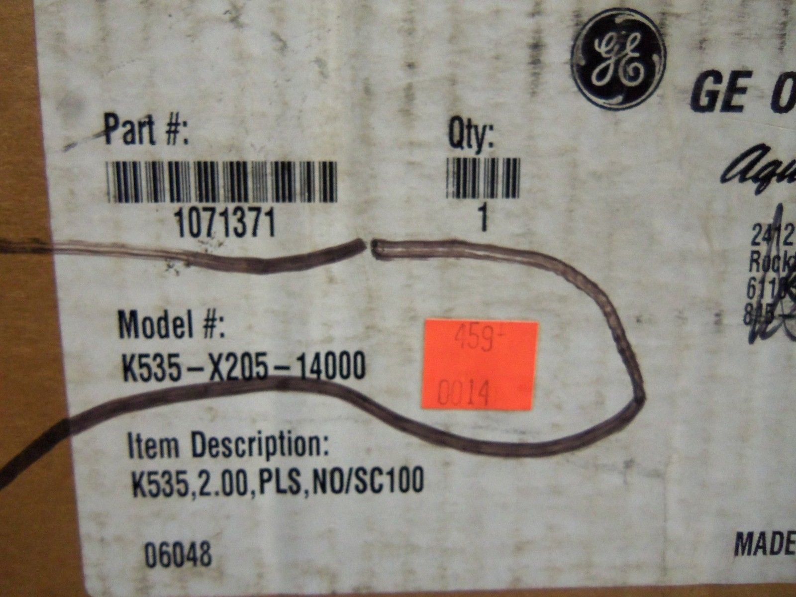 GENERAL ELECTRIC K535-X205-14000 VALVE *NEW IN BOX*