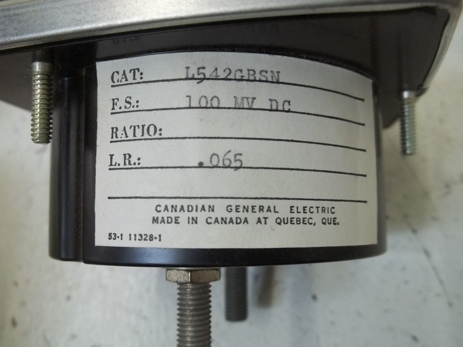 GENERAL ELECTRIC L542GBSN D-C AMPERES 0-800 *USED*