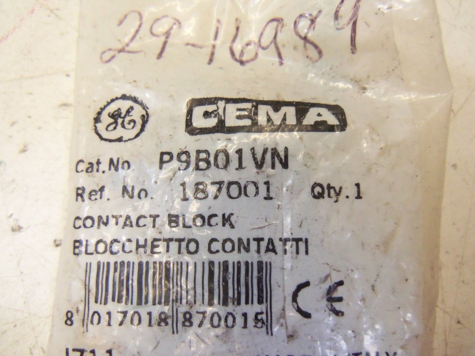 GENERAL ELECTRIC P9B01VN *NEW IN FACTORY BAG*