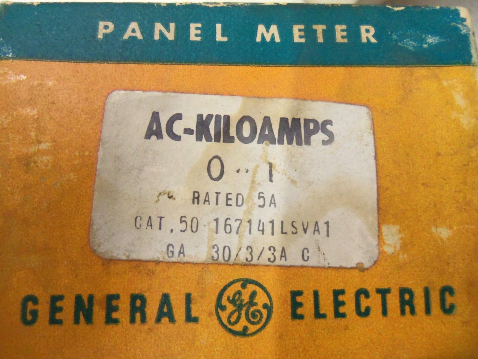GENERAL ELECTRIC PANEL METER 50 167141LSVA1 *NEW IN BOX*