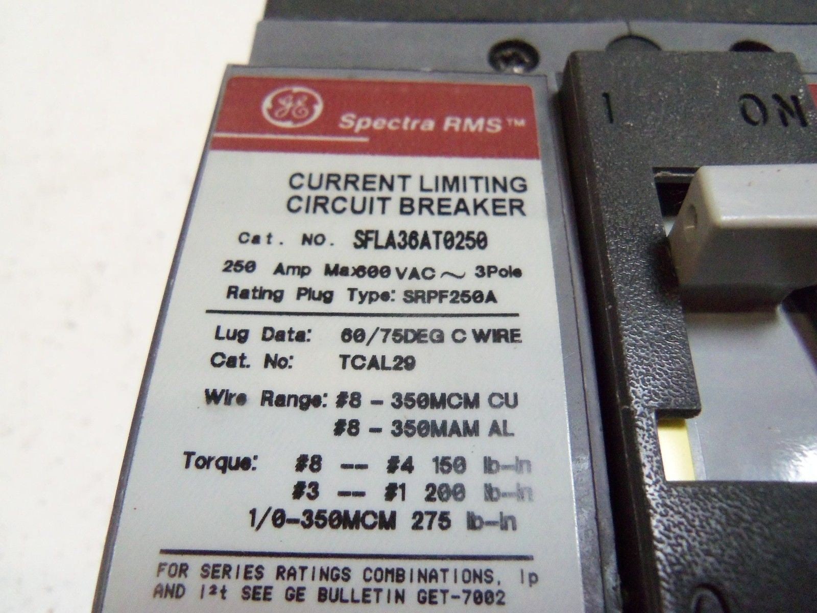 GENERAL ELECTRIC SFLA36AT0250 250 AMPS *NEW IN BOX*