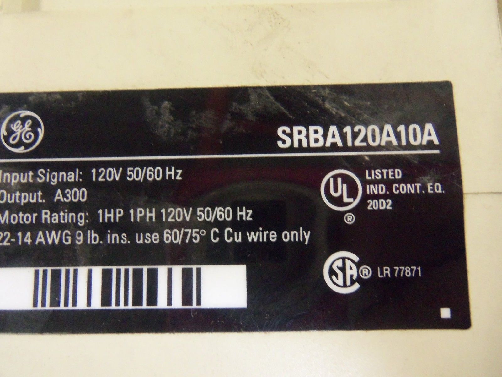 GENERAL ELECTRIC SRBA120A10A *USED*